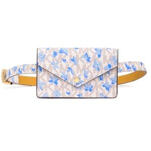 Michel Kors Butterfly Funny Belt Bag / Fanny Pack/ Blue & White S/M Size